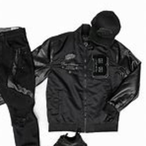 Blac Leaf Fear Nothing Vegan Leather Bomber Jacket - Picture 1 of 1